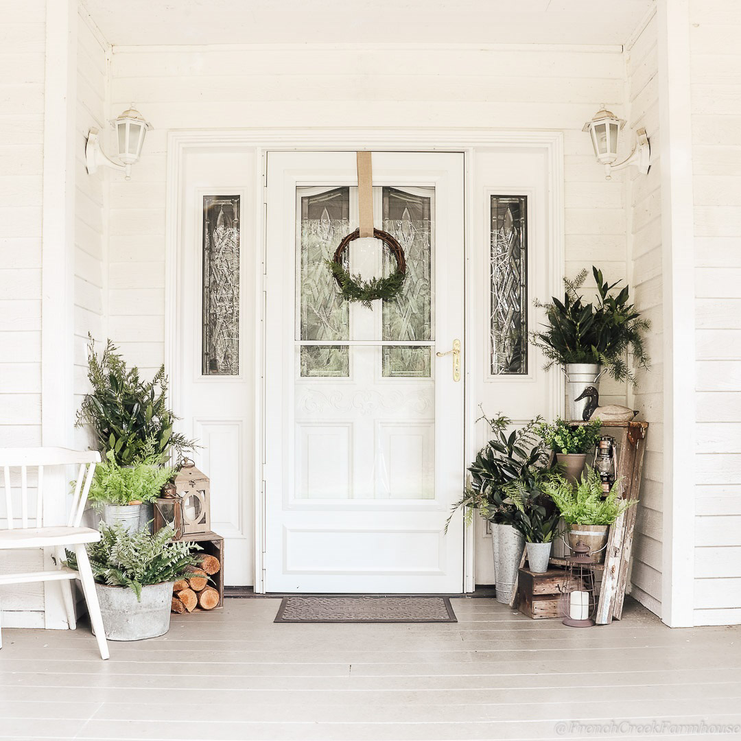 Minimalist Botanical Winter Porch