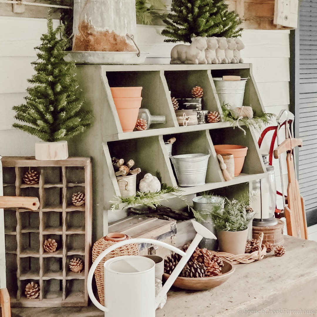 Cozy Winter Potting Bench