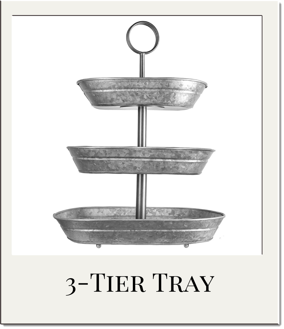 3 Tier Galvanized Metal Tray