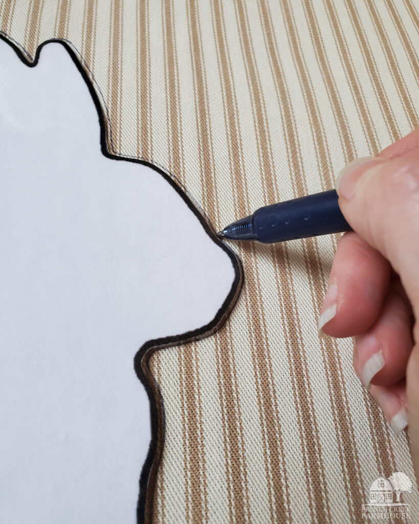Trace bunny onto fabric