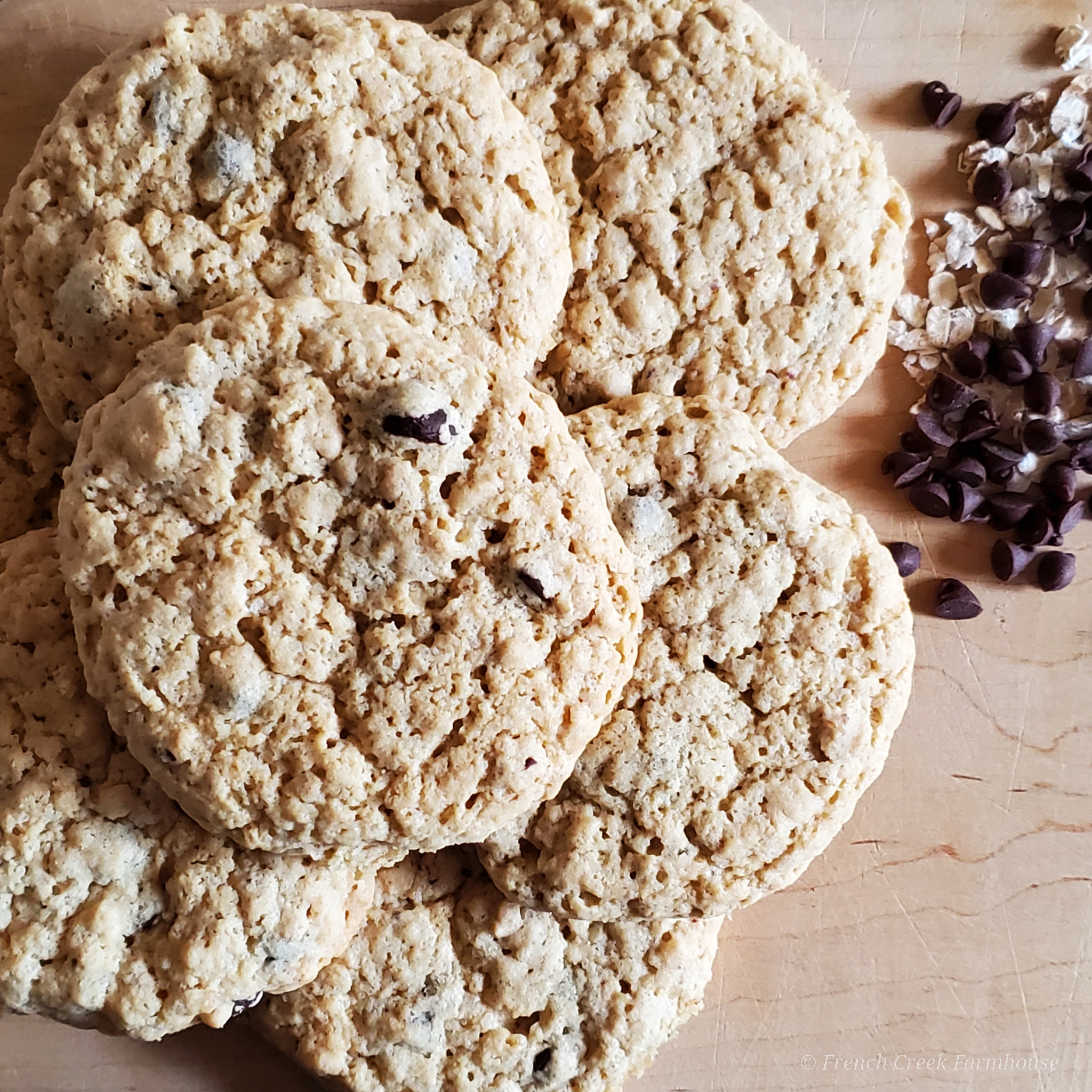 Stack of Cookies on Rustic Wooden Board