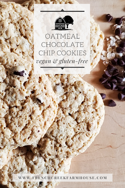 Gluten-free Vegan Chocolate Chip Oatmeal Cookies
