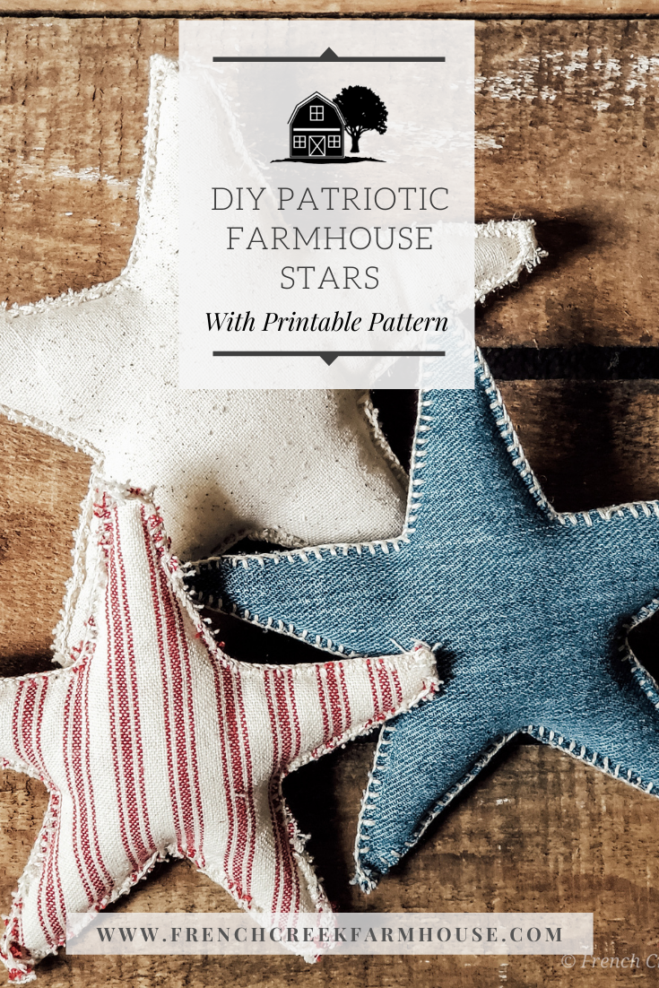 Patriotic Farmhouse Stars No sewing machine required to make these fabric stars
