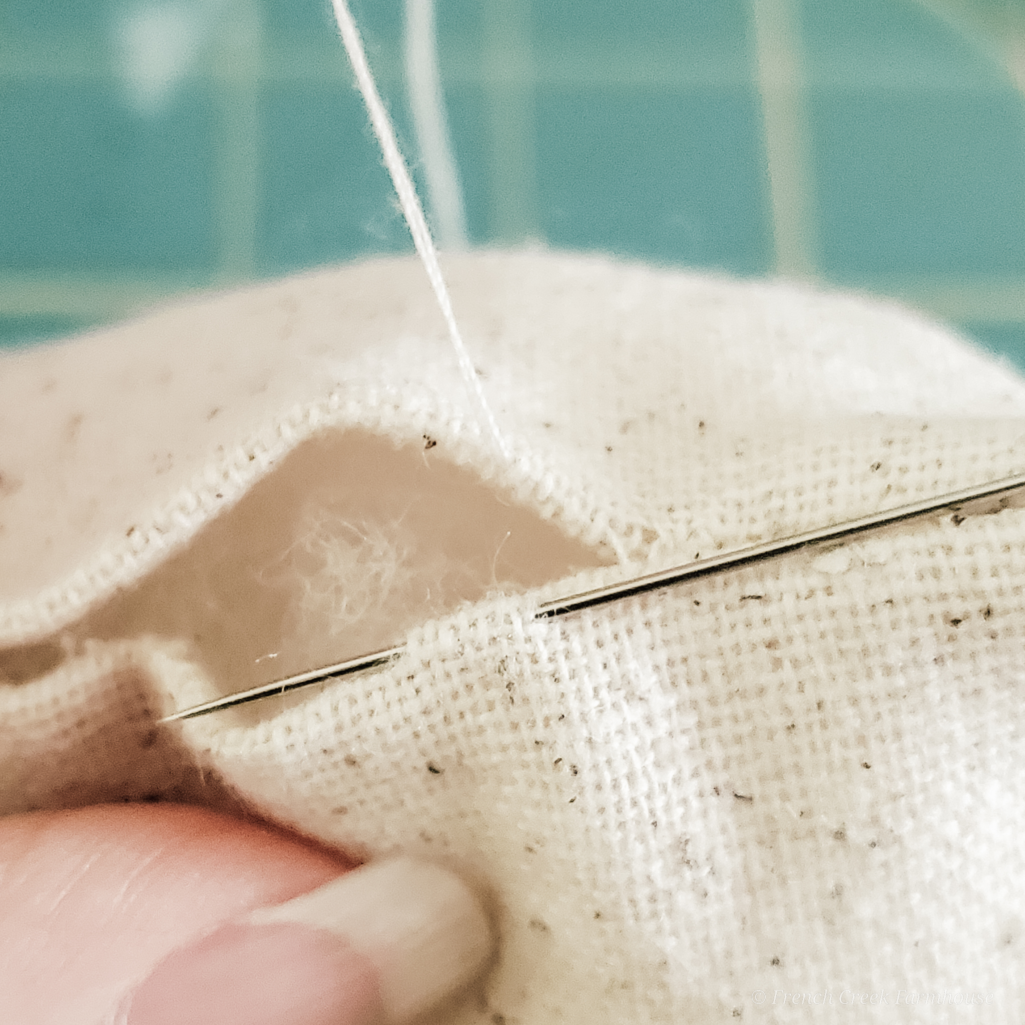 The ladder stitch is a simple hand-sewing technique to close up a seam invisibly
