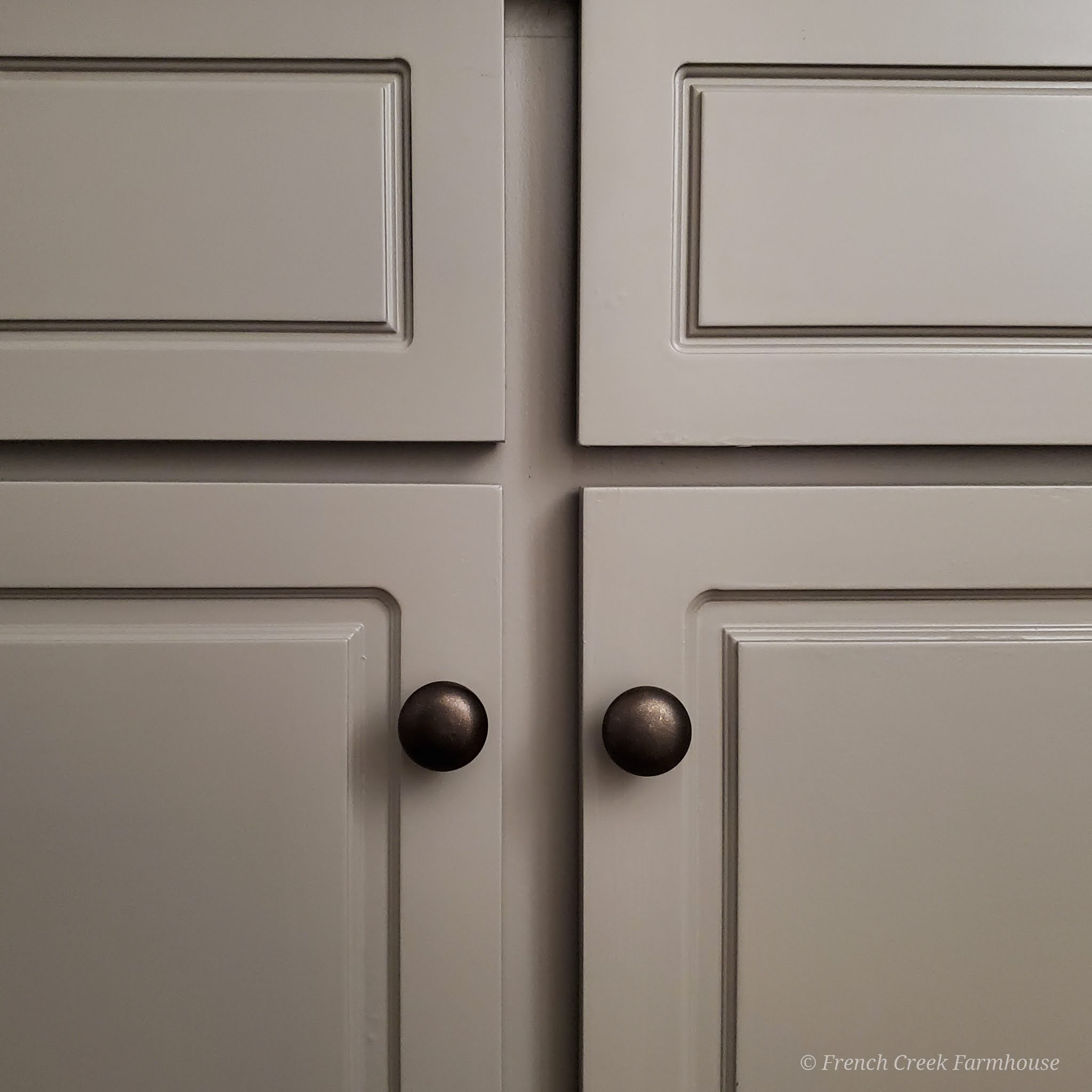 Laundry Room Renovation French Linen paint color on cabinets
