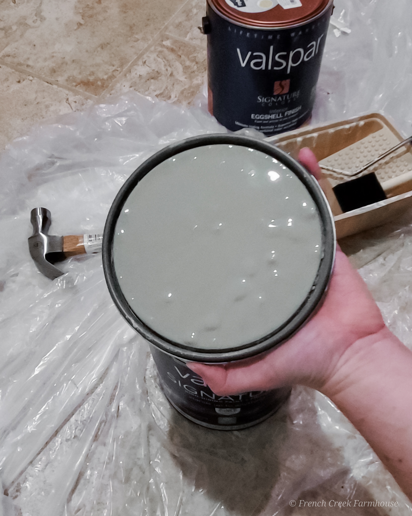 Laundry Room Paint Color Reveal How we got the perfect geige for our laundry room cabinets