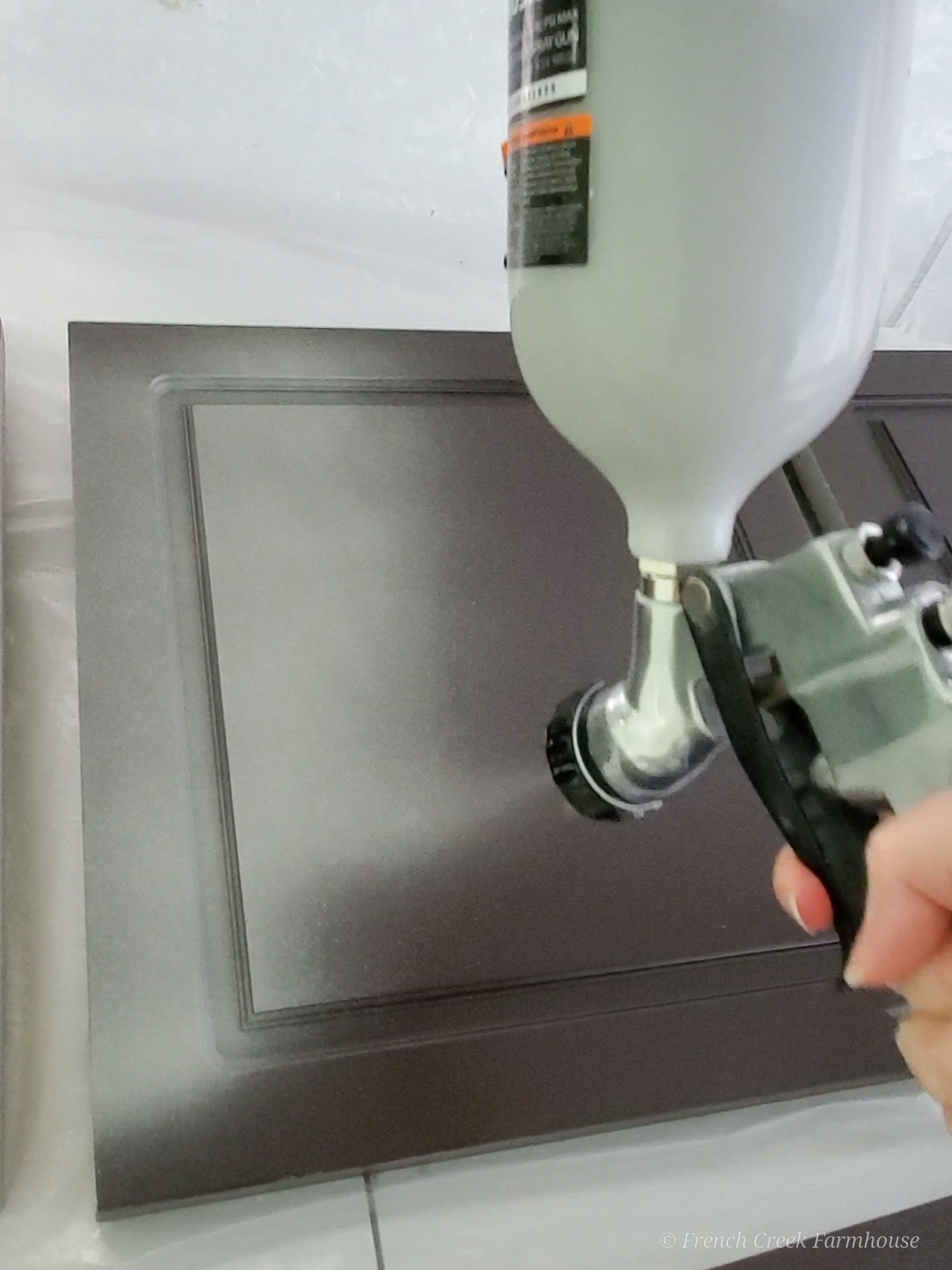 The best way to get a professional finish is with an HVLP spray gun