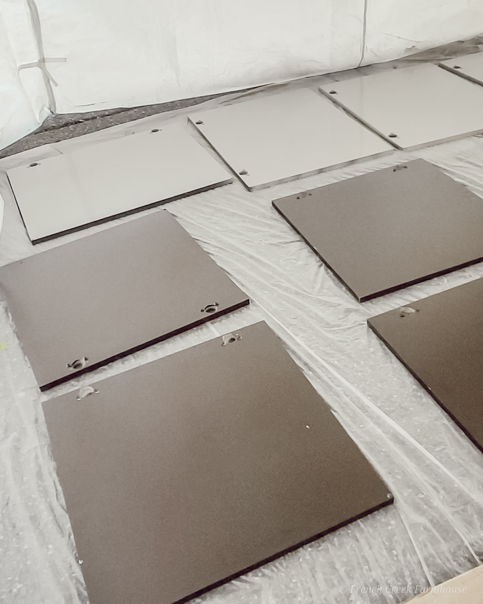 Painting Cabinet Doors Paint the insides of cabinet doors first in case there are any problems