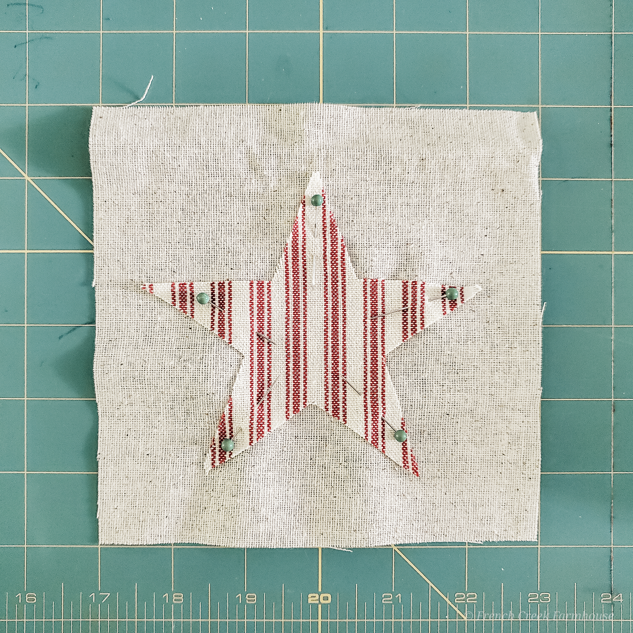 Step 4: Pin fabric