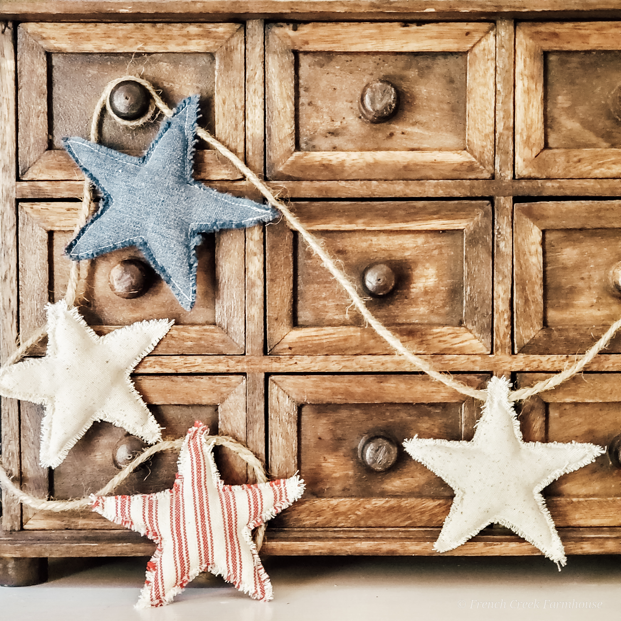 Farmhouse Fabric Star Garland