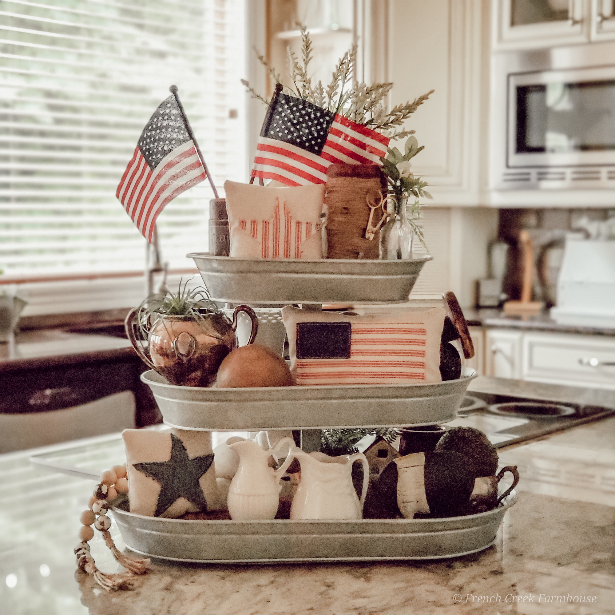 Patriotic Tiered Tray Decorating