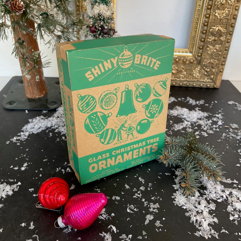 Vintage Shiny Brite ornament box
