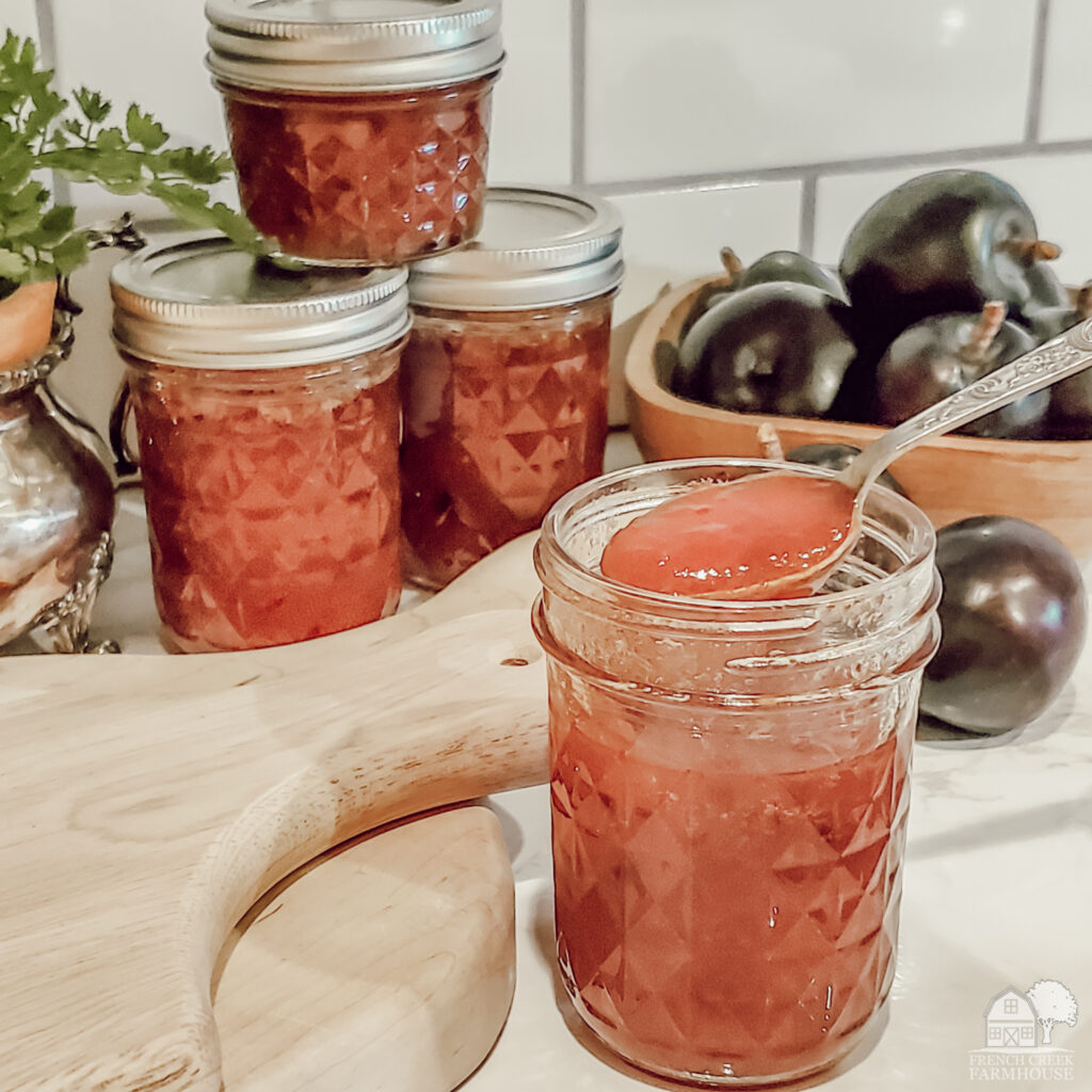 Jar of plum jelly