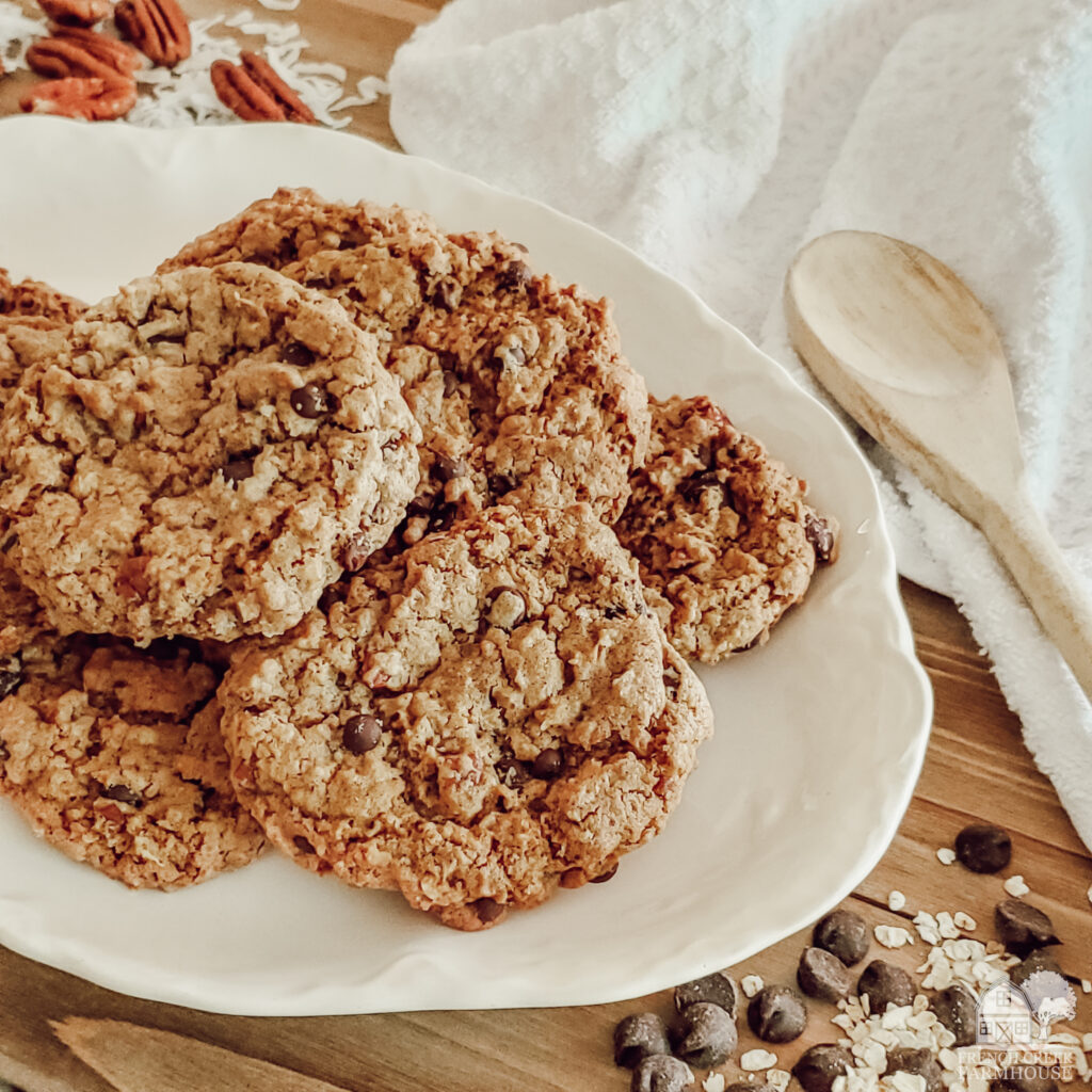 There is nothing quite like the aroma of a warm plate of Cowboy Cookies!