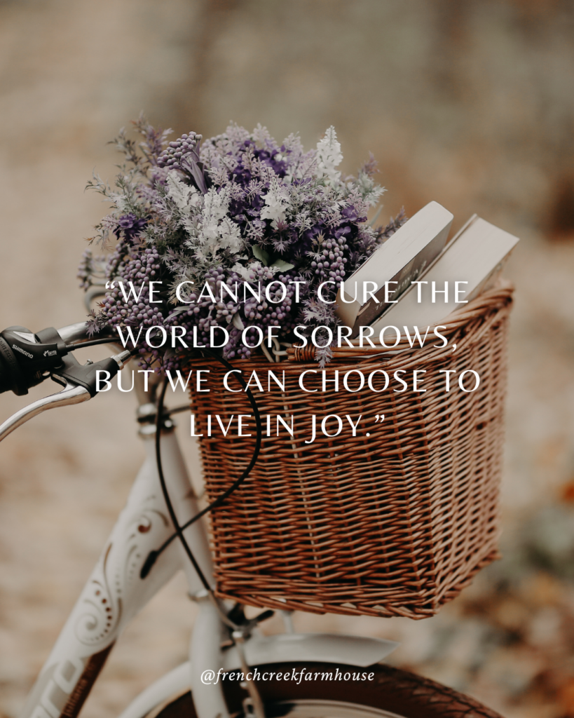 Summer to fall transition quote - We cannot cure the world of sorrows, but we can choose to live in joy