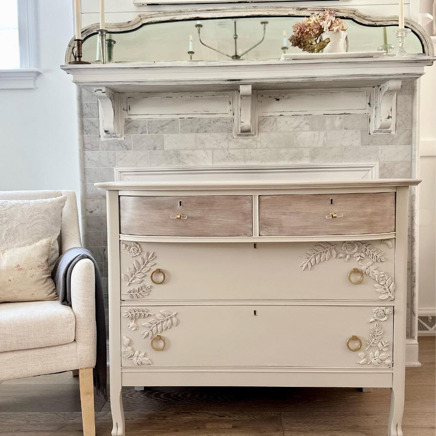 This Anthropologie-inspired refinished dresser looks nothing like its before photo!