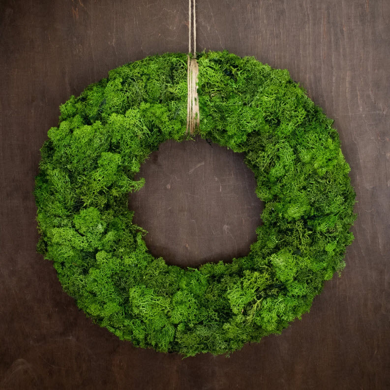 Made from real lichen and straw, this wreath will last for years with proper humidity of 40-60%.