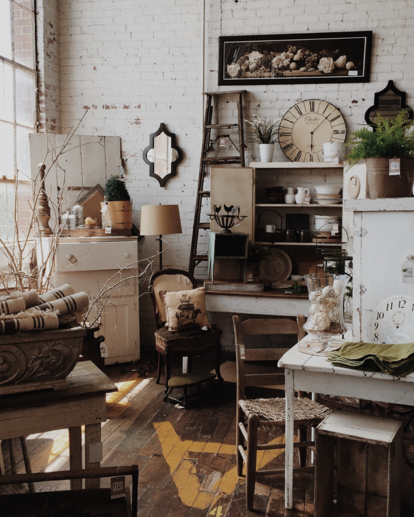 Thrift shops and vintage markets are sustainable places to find decor without creating waste