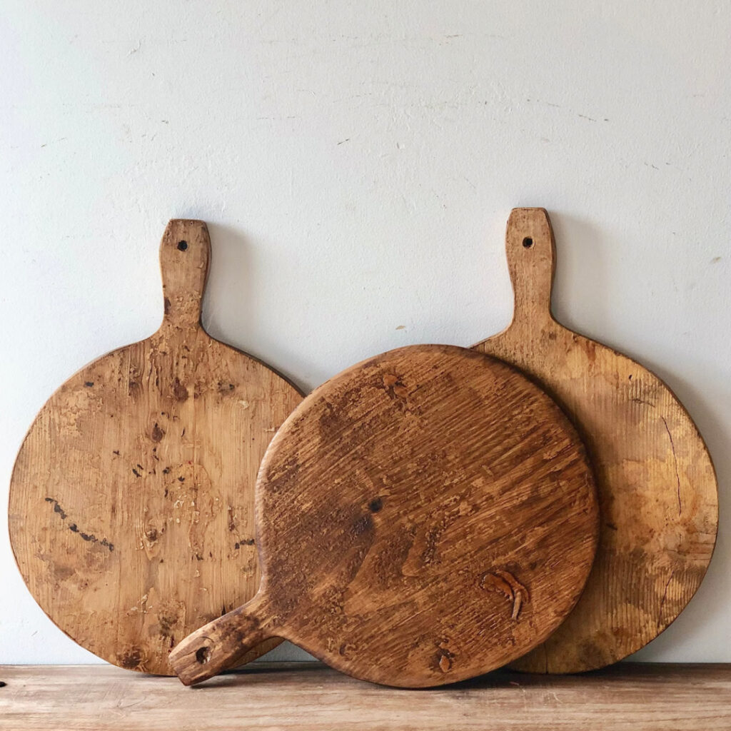 Rustic wooden bread boards are perfect for fall decorating.