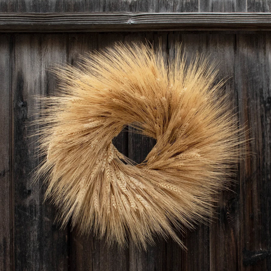 No autumn home is complete without a wreath of wheat for the door!