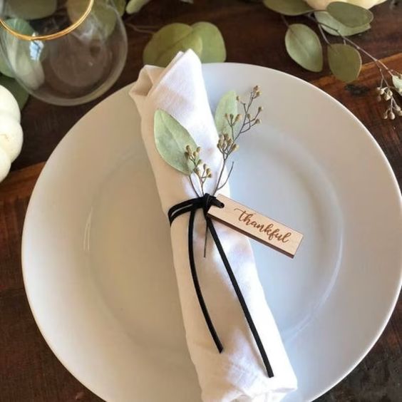 Custom napkin ring tags for Thanksgiving