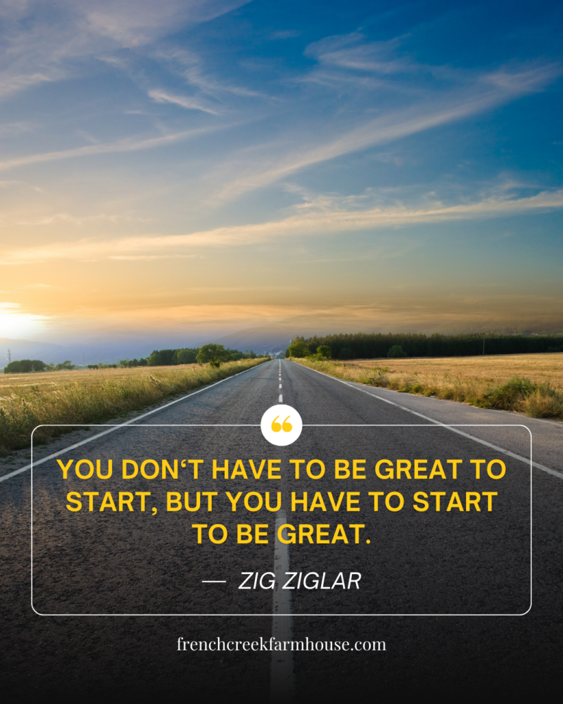 You don't have to be great to start, but you do have to start to be great.
