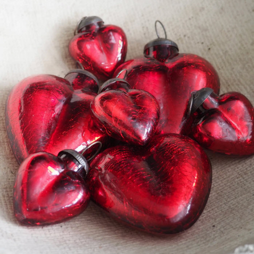 Mercury glass hearts