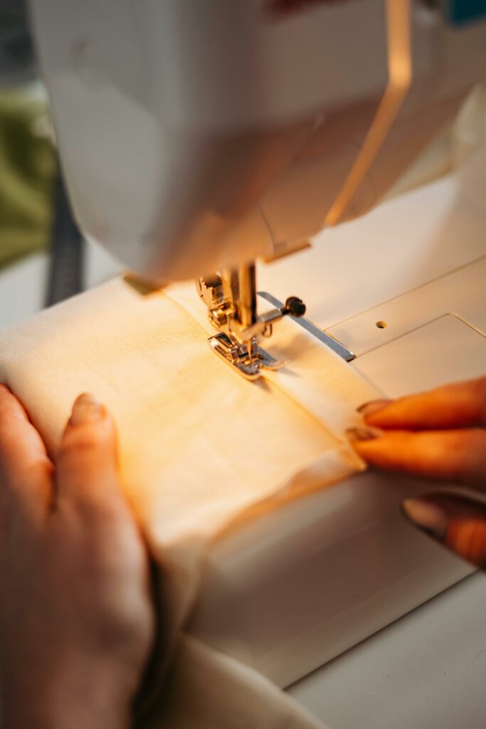 Knowing how to sew equates to sustainability because you can mend fabric and clothing