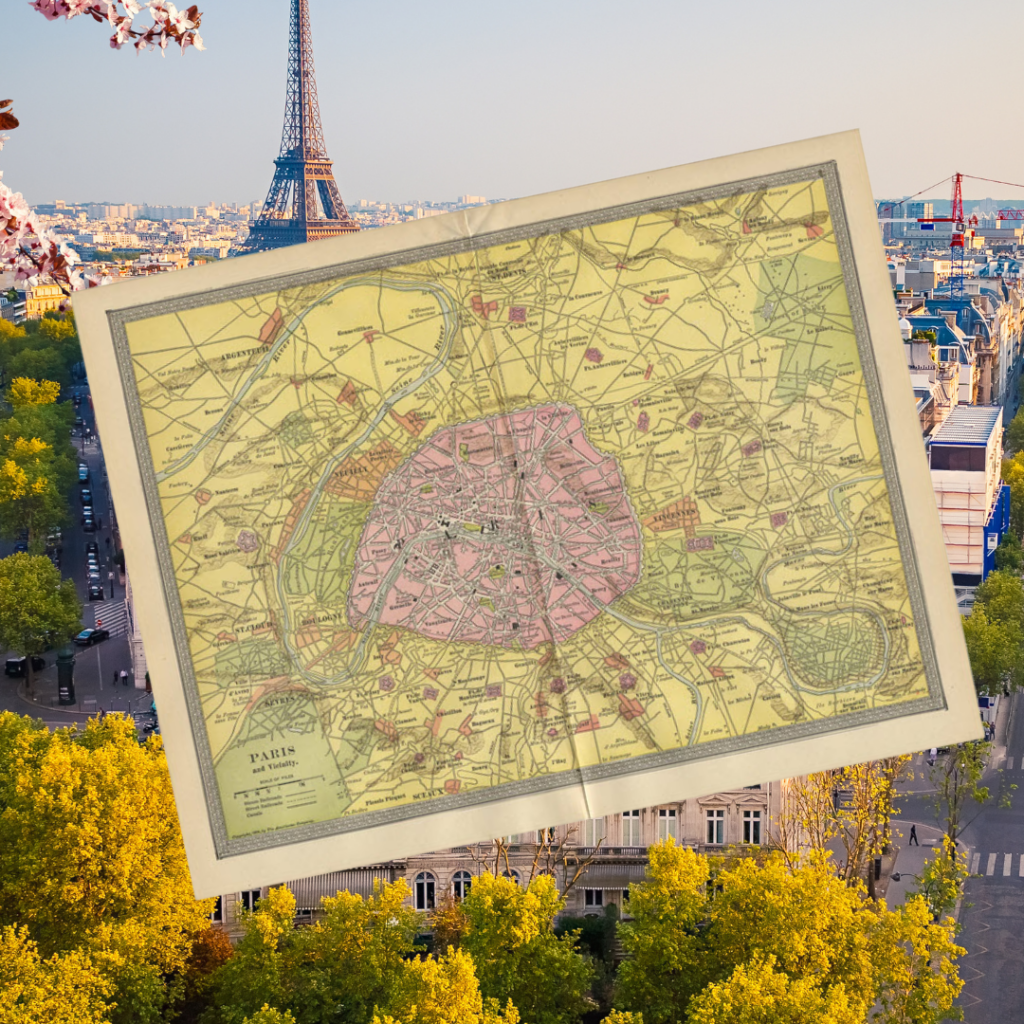 Vintage Paris map