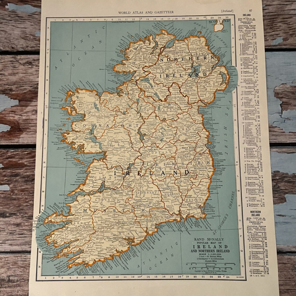 Vintage map of Ireland